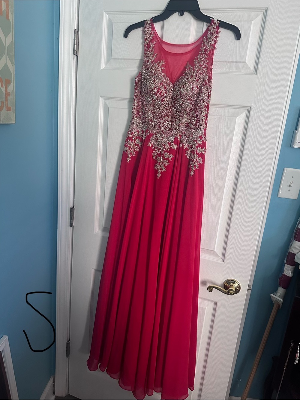 Embellished Fuchsia Evening Gown